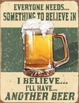 LBS4ALL Vintage Retro Believe in Beer Lager Pub Shed Garage Bar Man Cave Metal Wall Sign