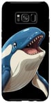 Coque pour Galaxy S8+ Mignon anime bleu orque souriant animal de l'océan gardien de zoo art