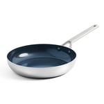 Blue Diamond Cookware Triple Steel Stainless Steel Ceramic Nonstick 24 cm Frying Pan Skillet, Tri-Ply, PFAS-Free, Multi Clad, Induction, Oven Safe, Silver