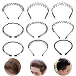 Pcs Unisex Hårband för Män Kvinnor Metall Hårband Vågig Hårband Sport Hårbåge Halksäker Hårtillbehör (Svart) black