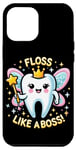 Coque pour iPhone 14 Pro Max Floss Like a Boss Fun Tooth Fairy Hygiène des enfants