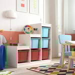 IKEA IKEA TROFAST förvaringskombination med backar, vit ljusblå/röd, 99x44x94 cm 99x44x94 cm