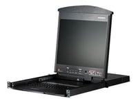 Aten Kl1508am - Kvm-Konsol Med Omkopplare För Tangentbord/Video/Mus - 8 Portar - Ps/2, Usb - 17" - Kan Monteras I Rack - 1280 X 1024 @ 75 Hz - Vga - 1U