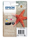 Epson 603 Starfish Genuine Multipack, 3-Colours Ink Cartridges Original Packagin