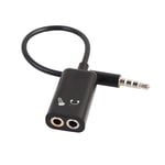 Adaptateur splitter jack audio 3.5 mm - Adaptateur Stéréo pour Casque et prise Microphone - Noir