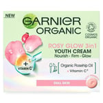 3 x Garnier Organic Rosy Glow 3in1 Youth Cream 50ml