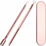 Nagelbands pusher och skärare set, 2-pack gel nagellackborttagare verktyg triangel nagelbands skalare skrapa och sked nagel rengöring rostfritt stål manikyr verktyg