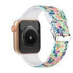 Floral Bands Compatible with Apple Watch Straps 38mm 42mm 40mm 44mm Soft Silicone Pattern Printed Replacement Straps Wristband Bracelet for Iwatch 6/SE/5/4/3/2/1 UK81026 (42mm/44mm,#2)