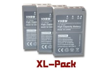 vhbw 3x Batteries compatible avec Olympus Stylus 1s, 1 appareil photo, reflex numérique (900mAh, 7,2V, Li-ion)