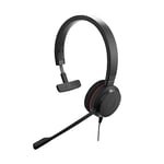 Jabra Evolve 20 UC Mono Headset – Unified Communications Headphones for VoIP Softphone with Passive Noise Cancellation – USB-Cable with Controller – Black