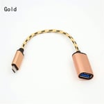 Otg Adapter Cable Micro Usb Connector Data Sync Cord Gold