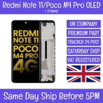Xiaomi Poco M4 Pro/Redmi Note 11 4G OLED LCD Display Touch Screen + Frame