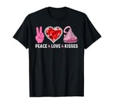 Valentines Day Peace Love Heart Chocolate Kisses Graphic T-Shirt
