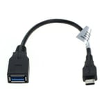 Câble data OTG USB 3.0 type C 21cm pour Blackberry KEYone Black Edition
