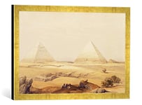 Kunst für Alle 'Image encadrée de David Roberts The Pyramids of Giza, from' Egypt and Nubia ', VOL. 1, d'art dans Le Cadre de Haute qualité Photos Fait Main, 60 x 40 cm, Or Raya