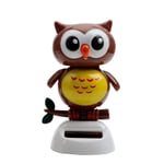 HMXA Auto Accessories Dashboard Decoration Car Ornament Car Styling Solar Powered Dancing Shaking Head Swing Doll Cute Owl Birds (Color Name : Coffee)