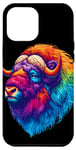 iPhone 13 Pro Max Cool Musk Ox Graphic Spirit Animal Illustration Tie Dye Art Case