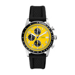 FOSSIL Sport Tourer Watch for Men, Chronograph Movement with Stainless Steel or Leather Strap,Yellow,42 mm