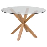 Urban Fusion Collection - Verdun Matbord 75x119x119 cm Klart glas/Ek