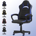 Devoko - Gaming Chair Office Chair Ergonomic Chair Height Adjustable Chair Home Office with Universal Wheels,Blue - Blue