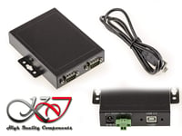 KALEA-INFORMATIQUE © - Convertisseur USB vers 2 Ports RS232 - BOITIER Metal RACKABLE - Interface RS-232 par fiche DB9 - Gamme Ind