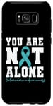 Coque pour Galaxy S8+ Ruban bleu sarcelle « You Are Not Alone » pour sensibilisation à la sclérodermie