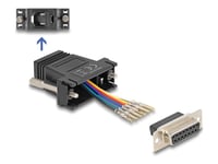Delock - Seriell Adapter - 15 Pin D-Sub (Db-15) (Hona) Till Rj-12 (6 Stift) (Hona) - Tumskruvar - Svart