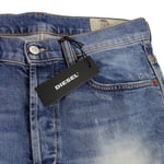 Diesel D-Eetar Jeans Mens Waist 31 Leg 32 Blue Distressed Denim Tapered Fit BNWT