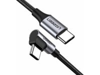 Ugreen Us255 Vinklad Usb-C - Usb-C 480Mbps-Kabel 0,5 M - Svart/Grå