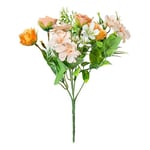 DRW Lot de 12 Bouquets de Fleurs en Polyester Orange 1 x 1 x 27 cm