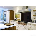 Home Supplies Black Toughened Glass Splashback - Buy Designer Kitchen Splashback Comes With Free Glue (Black, 5060B)