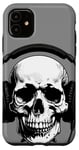 iPhone 11 Skull With Headphones Music Fan Drawing Sketch Art Case