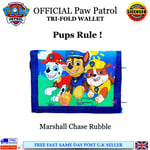 Kids Paw Patrol Wallet Play Patrol Card & Coin Tri Fold Design NEW