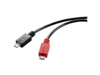 Renkforce USB-kabel USB 2.0 USB-micro-B-hanstik, USB-micro-B-hanstik 0.30 m Sort med OTG-funktion RF-5771772