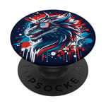 4th of July Patriotic Dragon Beautiful Blue & Red Dragon PopSockets PopGrip Interchangeable