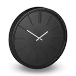 Relaxdays Horloge Murale, sans trotteuse, Moderne, Analogue, Pendule pour Cuisine, Salon, Bureau, Rond, Ø 35 cm, Noir