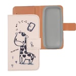 Lankashi Painted Flip Wallet-Design PU Leather Cover Skin TPU Silicone Protection Case For Nokia 105 (2019) (Giraffe Design)