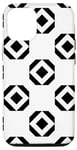iPhone 15 Pro Black-White Square Geometry Nordic Checkerboard Pattern Case