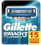 Méga Pack 15 Lames GILLETTE MACH3 TURBO Recharges de Rasoir Gilette Match 3 Mach