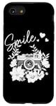 Coque pour iPhone SE (2020) / 7 / 8 Photographe Sourire Vintage Appareil Photo Fleurs Photographie