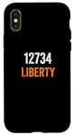 Coque pour iPhone X/XS Code postal Liberty 12734, déménagement vers 12734 Liberty
