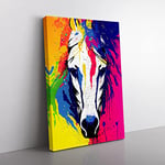 Horse Paint Splash No.3 Abstract Canvas Print for Living Room Bedroom Home Office Décor, Wall Art Picture Ready to Hang, 76x50 cm (30x20 Inch) CAN3020-V1022-CK--2444