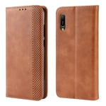LLLi Mobile Accessories for HUAWEI Magnetic Buckle Retro Crazy Horse Texture Horizontal Flip Leather Case for Huawei Y6 Pro (2019), with Holder & Card Slots & Photo Frame(Black) (Color : Brown)