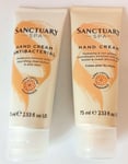 2 X Sanctuary Spa Antibacterial Hand Cream 75ml Shea & Aloe Vegan Cruelty Free##