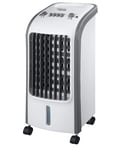 Portable Air Cooler, 4L Water Tank with 2 Ice Packs Included , 3 Speed Adjustments with 180° Oscillation, Cooler Purifier on Wheels, Contains Anti-Dust Filter , Mobile Air Conditioner for Home and Office, High-Cooling Efficiency, Low/Mid/High, built-in wh