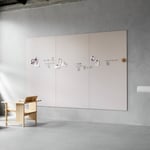 Glasskrivtavla Silk Spaces - Kopplade skrivtavlor, Färg Crisp 350 - Ljusblå, Storlek B400 x H200 cm