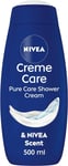 NIVEA Shower Creme Care Pack of 6 (6 x 500ml), Caring Shower Body Wash Enriched