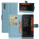 Sony Xperia XZ PU Wallet Case Light Blue
