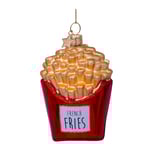 Vondels - Wine & Dine julhänge i glas 10 cm Pommes frites gul