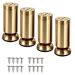JXCAA 4 Pieces Metal Furniture Legs,Adjustable Table Leg,Thickened Zinc Alloy Furniture Feet, Cabinet Feet, TV Cabinets, Sofa Feet, Coffee Table Support Legs, Gold, Silver, Brass,6 Cm To 15 Cm